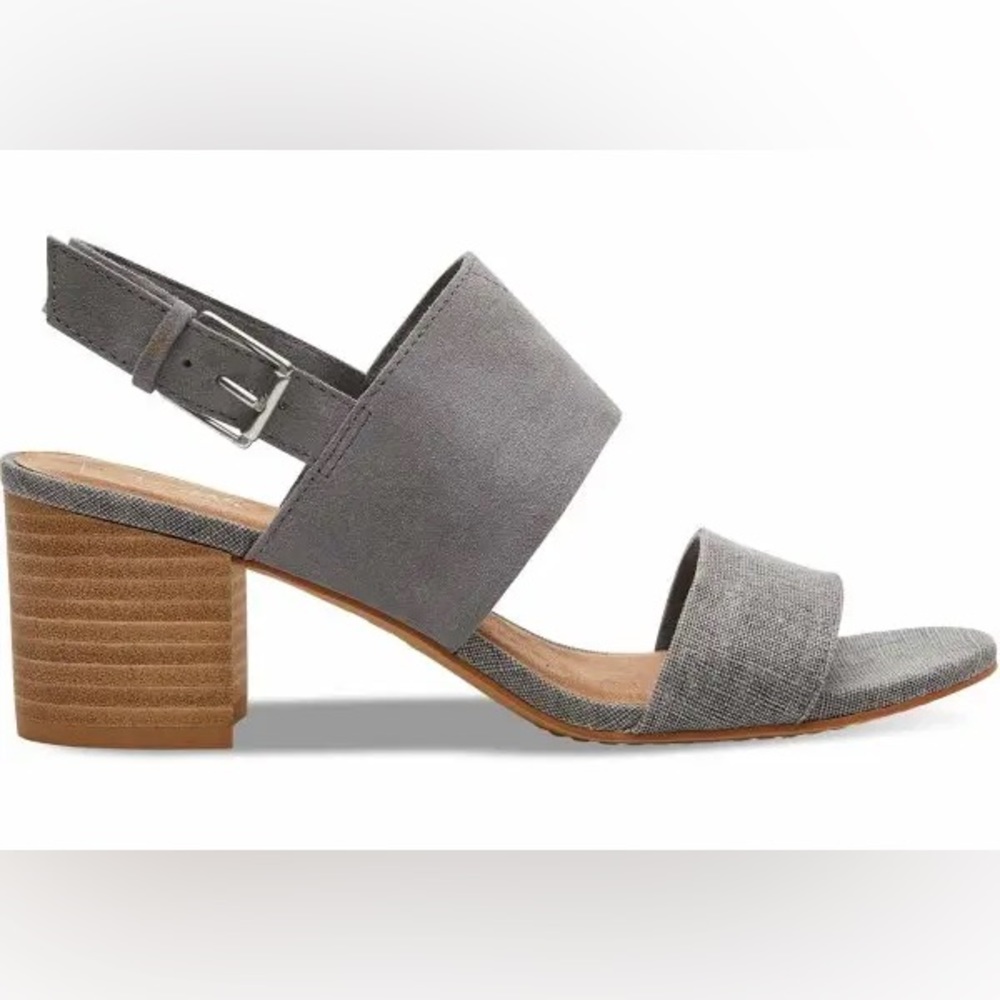 Toms Shade Suede Linen Womens Poppy Sandals